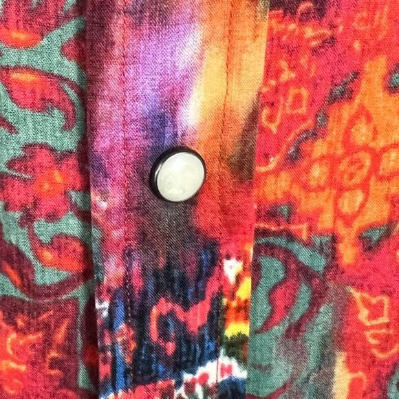 Polo Ralph Lauren Shirt Men's L Western Pearl Snap Psychedelic Aztec Vtg 90s - Picture 3 of 10